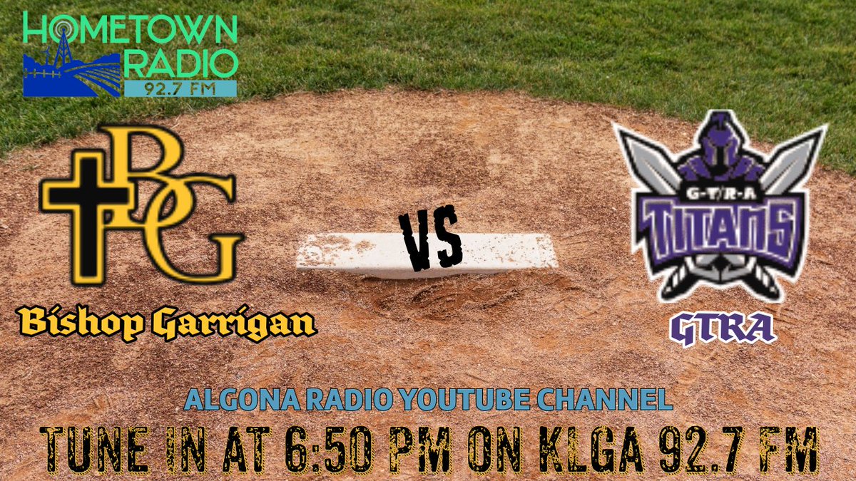 Join us tonight on KLGA 92.7 FM for postseason baseball action, as Bishop Garrigan faces GTRA!
youtube.com/watch?v=-fOTLJ…