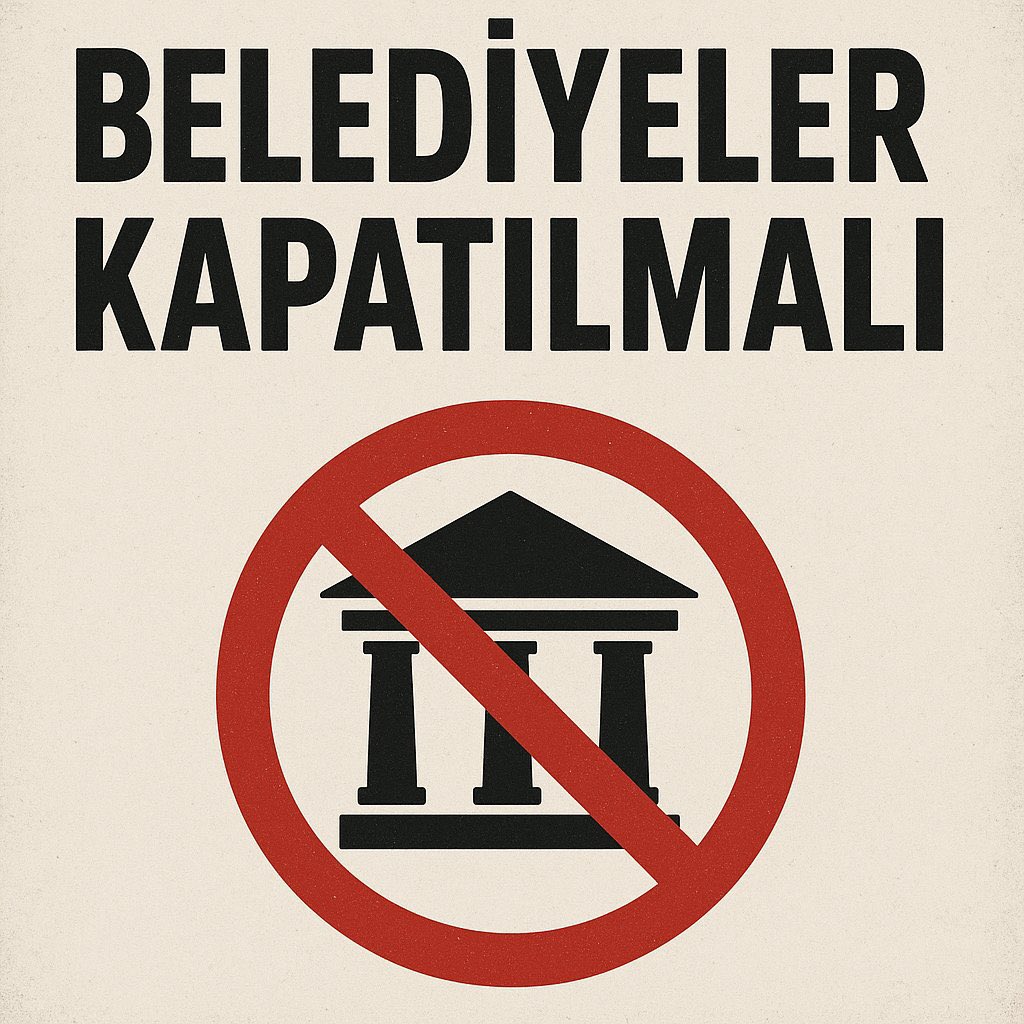 Yolsuzlukla mücadele göstermelik operasyonlarla olmaz, sistem kökten değiştirilmeli!

Belediyeler kapatılmalı, yetki mülki idareye devredilmeli. Kamu malı milletin cebine dönmeli! 

Yolsuzluk sona ermeli, israf düzeni tasfiye edilmeli!

Belediyeler ilga edilmeli, malları