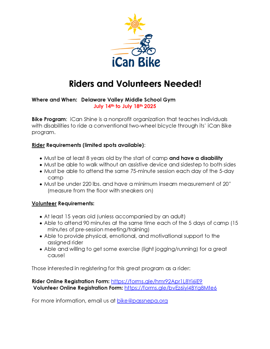 Pike Autism Support Services is in jeopardy of having to cancel this fantastic program.  They need more riders and volunteers.  There are a limited number of partial and full scholarships available.
Please click the link in the flyer to register.
