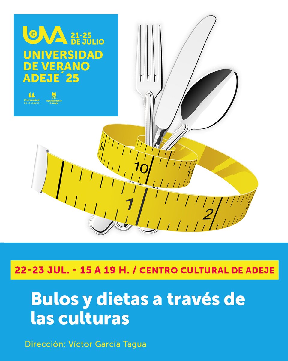 🥬 La evidencia científica como método para desmentir bulos y mitos sobre la alimentación.

Apúntate a este #curso que se celebrará en Adeje, el 22 y 23 de julio, y empieza a comer un poco mejor.

¡Inscríbete ya! 📝t.ull.es/24go