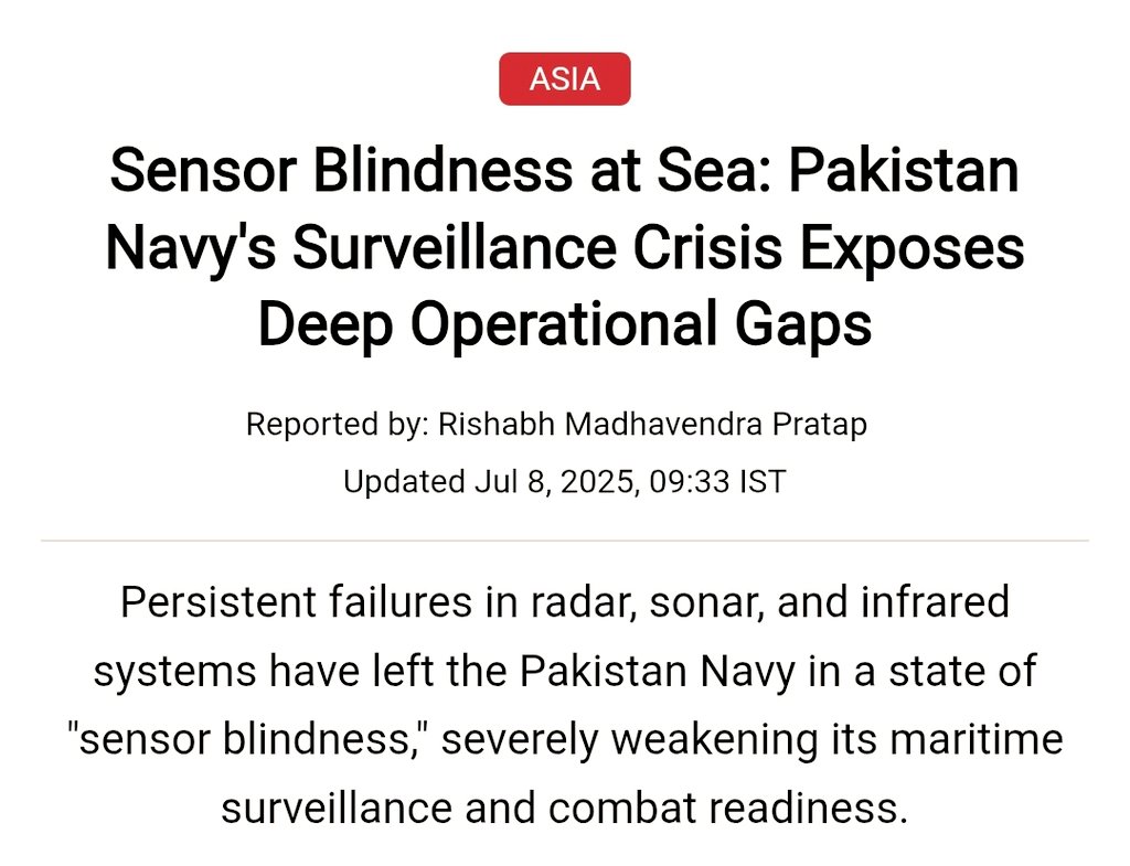 TrojanEmpress's tweet photo. LOL, Pakistan’s “navy” can’t even detect a submarine with sonar! India’s advanced tech owns the Arabian Sea. Time to sink those obsolete rust buckets! #MaritimeDominance #IndiaRules #PakistanFails
Read Full article here for more detail👇
https://t.co/CUnNHHrlyZ https://t.co/yCSTIYX1ZL