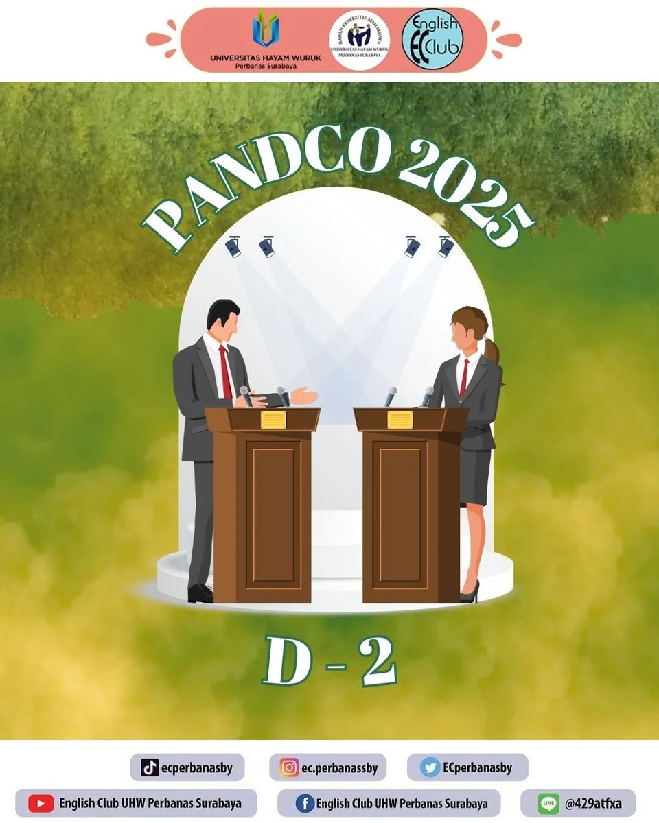ECperbanasby's tweet photo. Hi, Buddies! Today is almost the time🤩

It’s 2 days to go for PANDCO 2025🙌🏻🥳 Let’s prepare yourself and show your best argument!🙆🏼‍♀️

See you soon✨

Find us on :
Twitter : @PANDCOPerbanas
Instagram : @pandco2025
Facebook : Pandco Perbanas https://t.co/K3dB4ghRgd