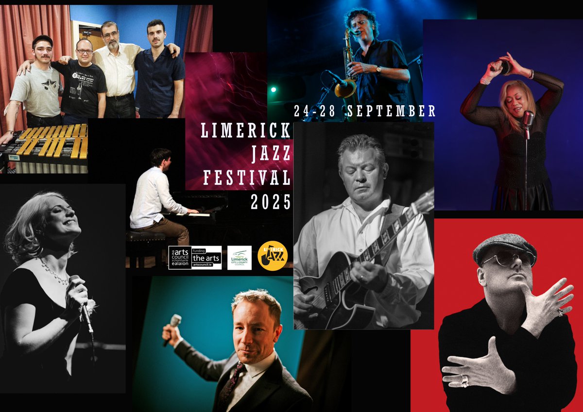 Limerick_Jazz's tweet image. Save the Dates! The Limerick Jazz Festival 2025 will take place from 24th to 28th September. Join us for five days of world-class jazz across the city! The full programme will be available on our website soon. @mydolans @BelltableLimk @LimerickCouncil
