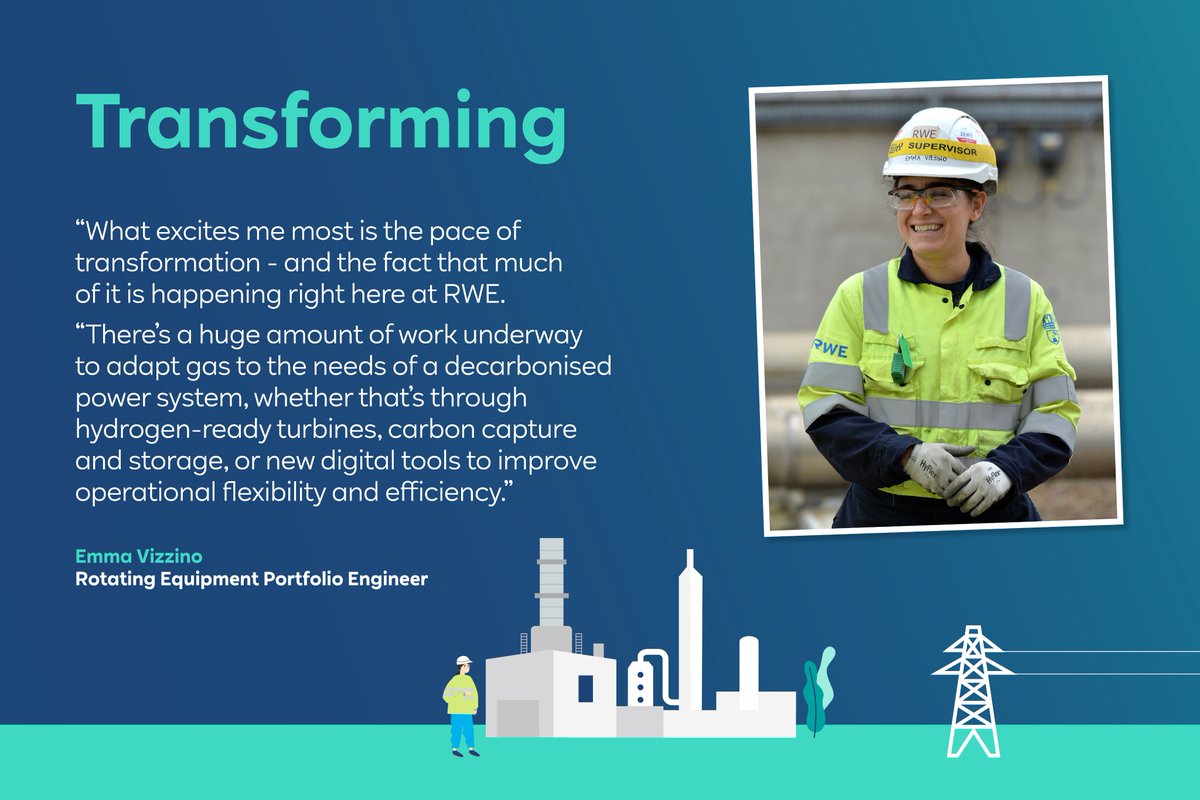 RWE_UK's tweet image. 💬 “What excites me most is the pace of transformation”
Read our Q&A with Emma Vizzino, where she shares why gas continues to play a critical role in delivering secure, flexible power as the UK transitions to net zero.
Read in full: uk.rwe.com/rwe-generation…