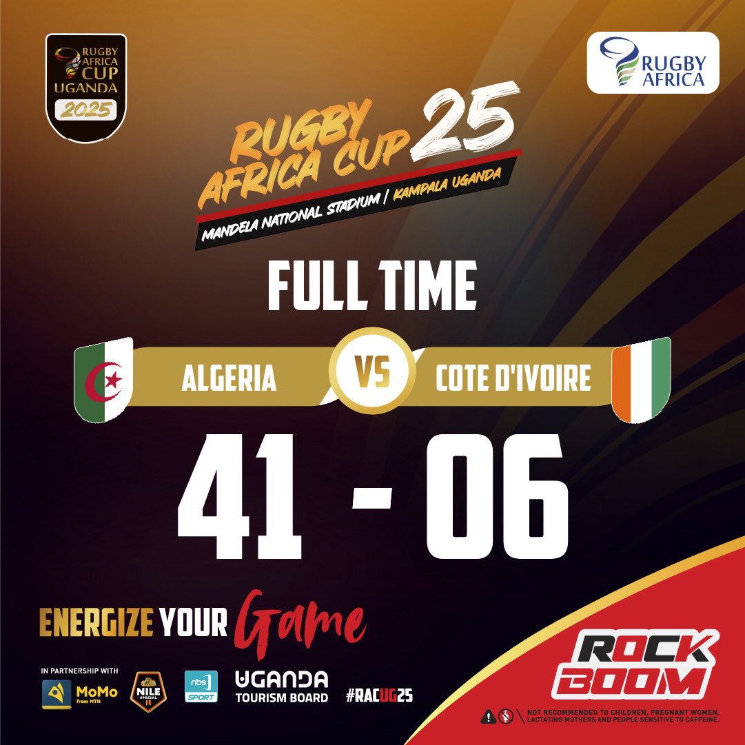 Game 2️⃣ 

Algeria takes the lead against Cote D’ivoire

#RockboomRugby
#RACUG25 
#FeelTheAfricanSpirit