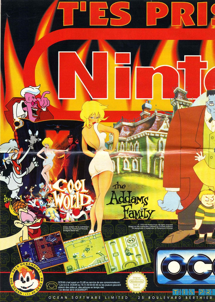 AllmightoFranky's tweet photo. La publicité papier du jour,bonjour!Publicités vues dans les pages d'un #Banzzai de 1993!Double-page pour les jeux #OCEAN avec #CoolWorld,La famille addams et l'arme fatale,#SuperSwiv sur #Snes et du #GameBoy! #retro #retrogaming #oldschool #80s #90s #culturepub https://t.co/GJ6hfc1nJs