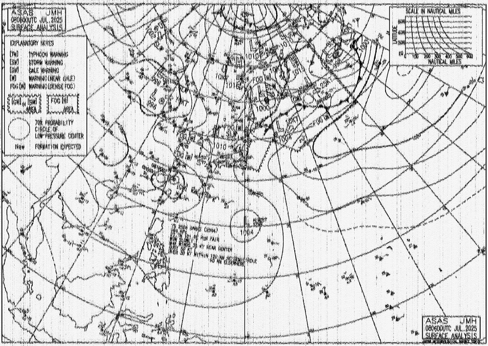vk6ysf97230's tweet photo. Monitored JMH, Tokyo, Japan
08 July 2025, 09:53 UTC
HF Marine Weather FAX
Dial Freq: 13986.6 kHz USB
Decoded with FLDIGI Mode: WEFAX576
RX: Airspy HF Discovery, 10m End-fed wire sloper antenna.
Dist.: 7830 km
#weatherfax #hffax #jmh https://t.co/fMAktcCUIg