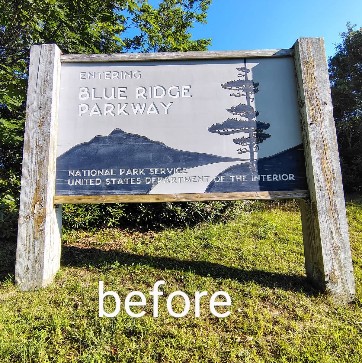 parkwaycolors's tweet image. the Wagon Rd Gap (276) entrance sign was recently painted by local volunteers Cindy Lemon, Rich Stevenson, and others. Looks great!