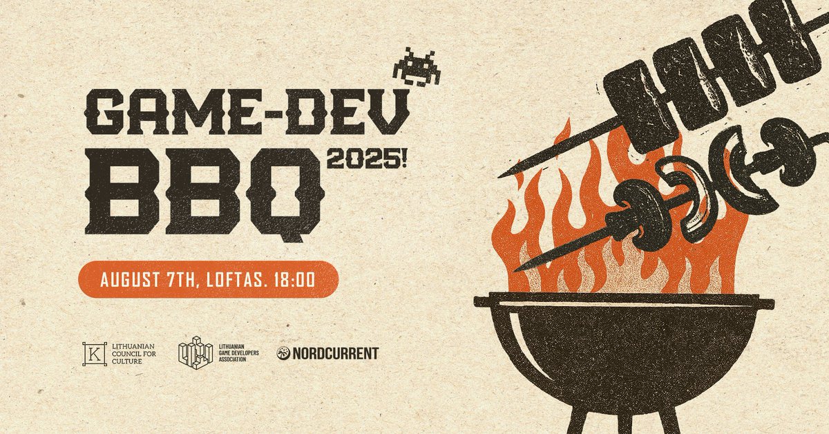 Main gamedev industry summer gathering – GameDev BBQ – is returning to Art Factory LOFTAS outside area on August 7! 

Program: 🌭🍹🎧

Registration: 
eventbrite.com/e/gamedev-bbq-…

#gamedev #Lithuania #BBQ
