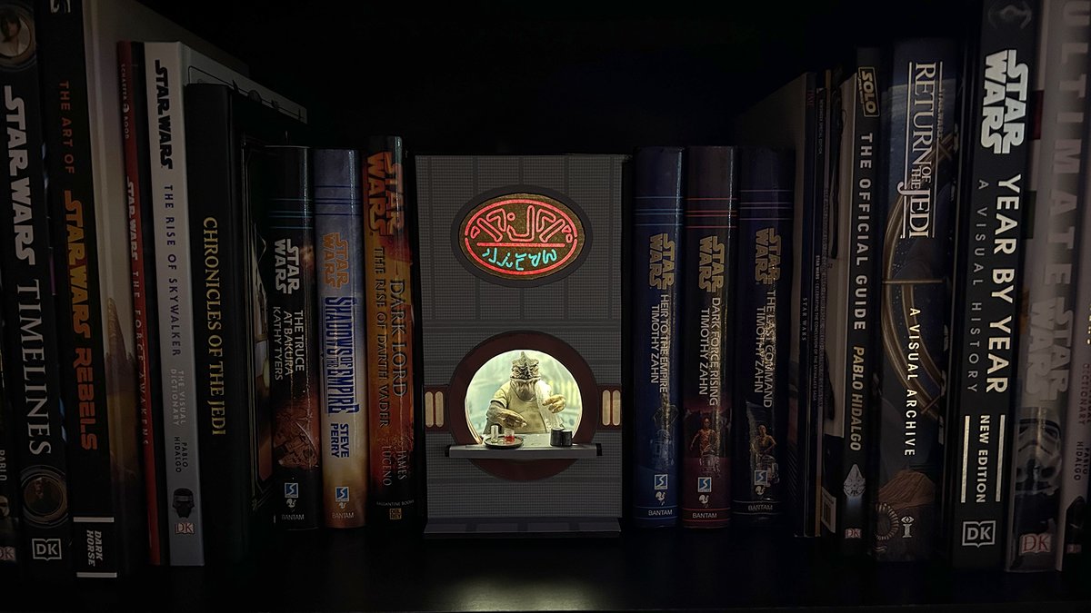I made a Dex’s Diner Book Nook… 

I had a Dex figure, a bunch of scrap foam board, 2 bookends and a poster tube that was the right size for the window. Overall, it somehow turned out way better than I expected.

(I’ll post some additional photos of it under this post)
🤓👇