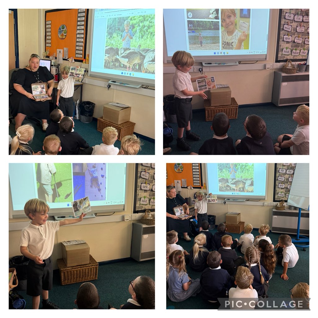 We have been learning all about past and present holidays in Reception. X, has been away this weekend to Centre Parcs, he delivered a wonderful show and tell to the class this morning! 
<a href="/GrangeMrsMcG/">Mrs McGilloway</a> <a href="/GrangeMissA/">GrangeMissA</a>