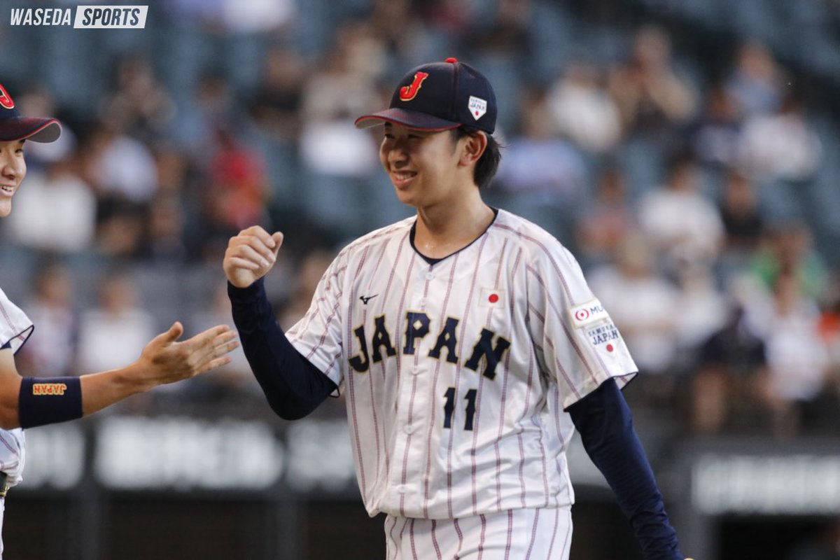 #伊藤樹（スポ４＝宮城・仙台育英）は６回４奪三振１失点で降板。アメリカ打線を丁寧に料理し、勝利投手の権利を持ってマウンドを降りました！

#sousupobaseball #waseda #早稲田 #日米野球