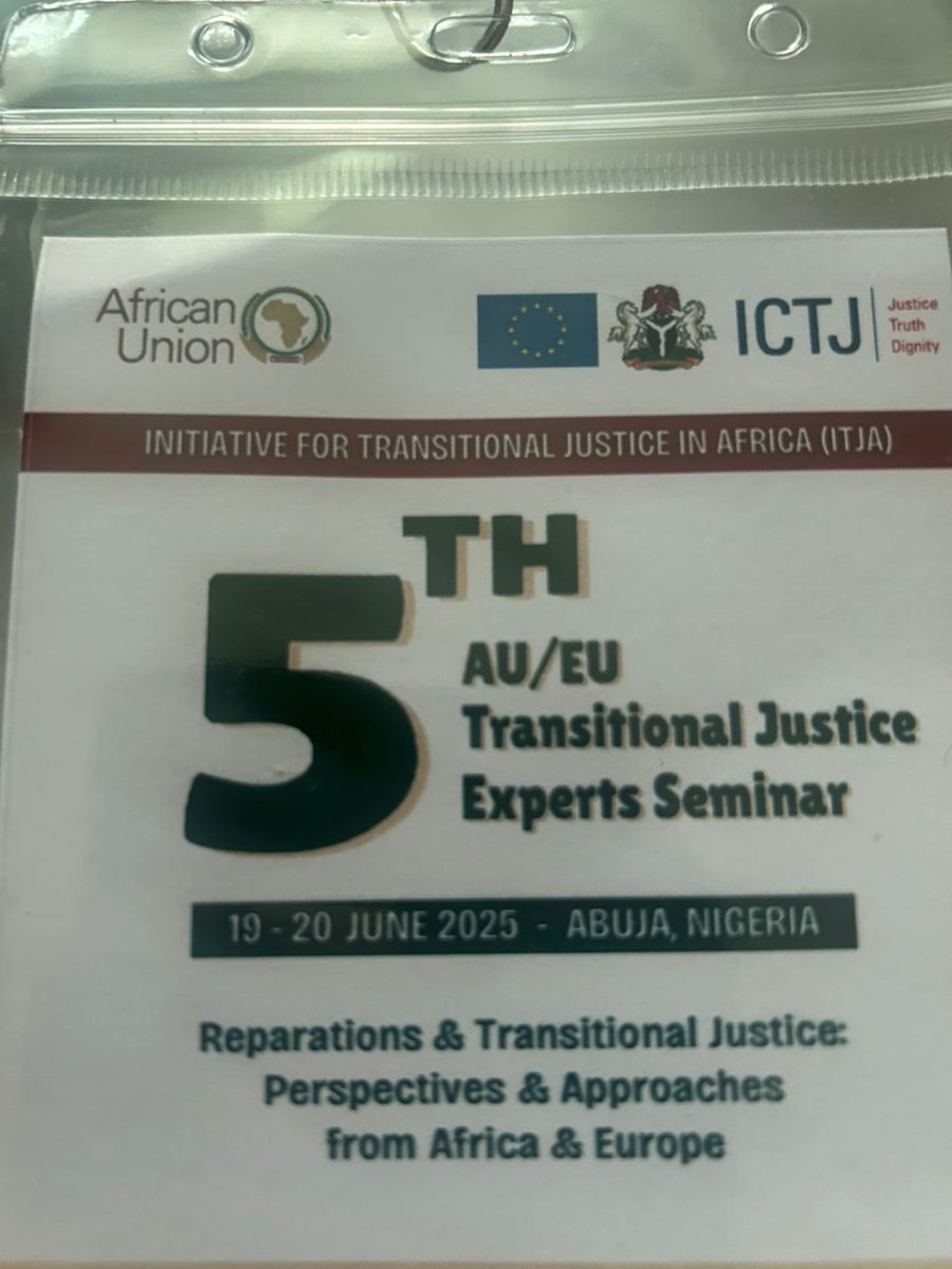 Reform Initiatives (@reforminitiate) on Twitter photo Reform Initiatives joined the AU/EU Transitional Justice Seminar in Abuja, exploring:
✔️ Reparations
✔️ Gender & environmental justice
✔️ Civil society’s role
Grateful to <a href="/theICTJ/">ICTJ</a>, <a href="/_AfricanUnion/">African Union</a>, <a href="/_CSVR/">Centre for the Study of Violence & Reconciliation</a> for the convening.
#TransitionalJustice #HumanRights Reform Initiatives joined the AU/EU Transitional Justice Seminar in Abuja, exploring:
✔️ Reparations
✔️ Gender & environmental justice
✔️ Civil society’s role
Grateful to <a href="/theICTJ/">ICTJ</a>, <a href="/_AfricanUnion/">African Union</a>, <a href="/_CSVR/">Centre for the Study of Violence & Reconciliation</a> for the convening.
#TransitionalJustice #HumanRights