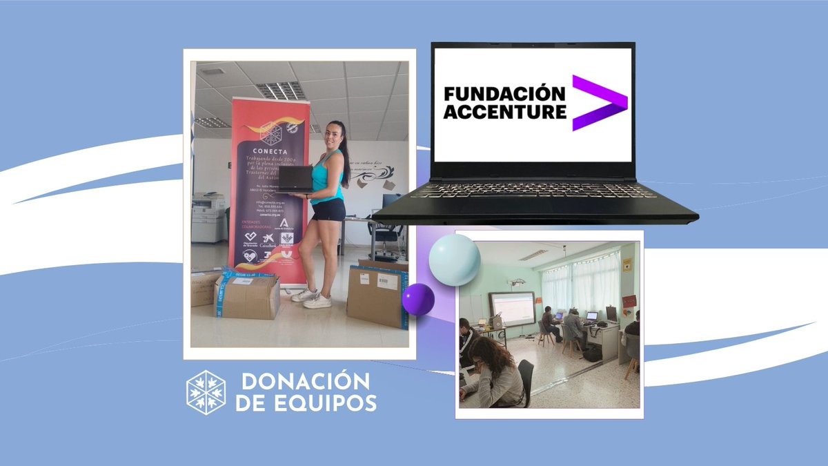 CONECTA (@asoc_conecta) on Twitter photo 🎉 ¡GRACIAS, <a href="/AccentureSpain/">Accenture España</a>!
La @FundacionAccen nos ha donado 10 portátiles reacondicionados como parte de su compromiso con la #EconomíaCircular y la #SolidaridadDigital. 🌍💻
Los equipos ya están en uso, ayudando a reducir la brecha digital y mejorando nuestro día a día.💙 🎉 ¡GRACIAS, <a href="/AccentureSpain/">Accenture España</a>!
La @FundacionAccen nos ha donado 10 portátiles reacondicionados como parte de su compromiso con la #EconomíaCircular y la #SolidaridadDigital. 🌍💻
Los equipos ya están en uso, ayudando a reducir la brecha digital y mejorando nuestro día a día.💙