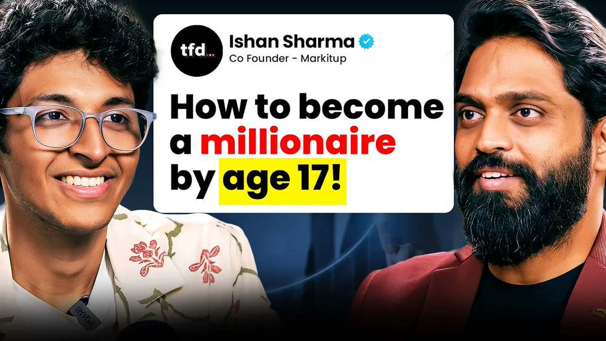 TFDpodcast's tweet photo. Millionaire at 17? 💸
College dropout turned CEO — Ishan Sharma’s bold story is every dreamer’s reality check.

#TFDPodcast #IshanSharma #TeenCEO #StartupIndia #DropoutToCEO

Join Our Podcast: https://t.co/56EG0CP6QM

Visit Our Website: https://t.co/wpmRoJBCVO https://t.co/LmdDe2z4jR