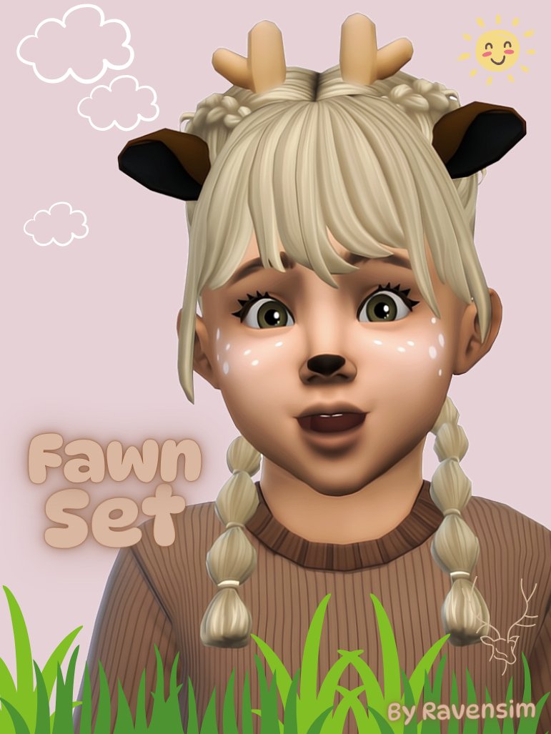 RavenSim2's tweet image. Fawn Set For Toddlers! 🦌
Early Access on my Patreon &amp;gt;&amp;gt; Free July 29 

&amp;lt;3 #TheSims4