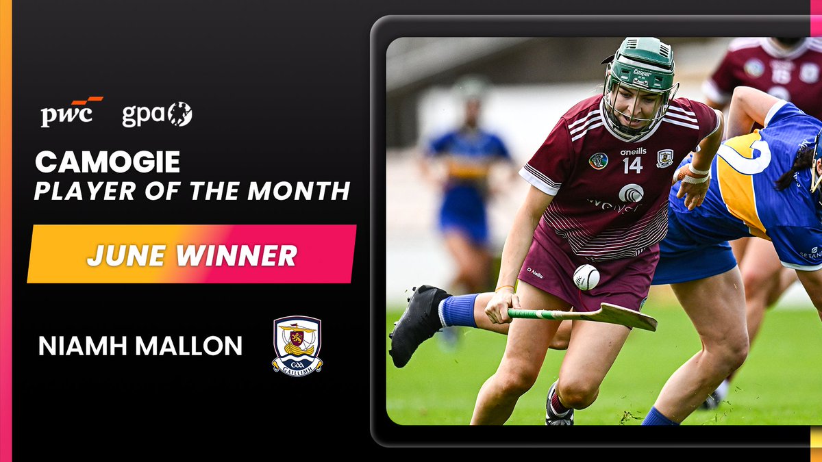 GPA (@gaelicplayers) on Twitter photo Congratulations to PwC GPA Camogie Player of the Month for June:
<a href="/GalwayCamogie96/">Official Galway Camogie</a>’s Niamh Mallon! Congratulations to PwC GPA Camogie Player of the Month for June:
<a href="/GalwayCamogie96/">Official Galway Camogie</a>’s Niamh Mallon!