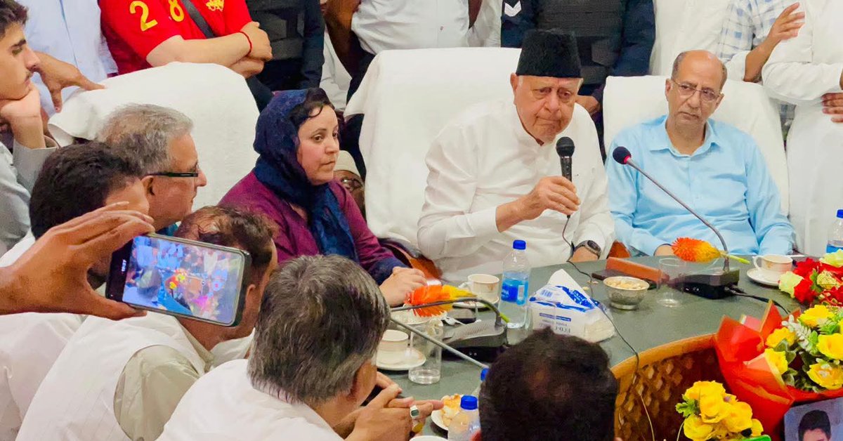 KNS (@knskashmir) on Twitter photo #KNSUPDATE || Dr. Farooq Abdullah presided over a one-day party convention for the Kulgam constituency at Townhall Kulgam, held in solemn remembrance of the 19th martyrdom anniversary of former MLA, Ghulam Nabi Dar.
<a href="/JKNC_/">JKNC</a> <a href="/ImranNabiMooro/">Imran Nabi</a> <a href="/OmarAbdullah/">Omar Abdullah</a> #KNSUPDATE || Dr. Farooq Abdullah presided over a one-day party convention for the Kulgam constituency at Townhall Kulgam, held in solemn remembrance of the 19th martyrdom anniversary of former MLA, Ghulam Nabi Dar.
<a href="/JKNC_/">JKNC</a> <a href="/ImranNabiMooro/">Imran Nabi</a> <a href="/OmarAbdullah/">Omar Abdullah</a>