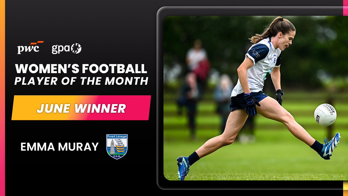 GPA (@gaelicplayers) on Twitter photo The PwC GPA Women’s Football Player of the Month for June has been announced!
Well done to <a href="/WaterfordLGFA/">Waterford LGFA</a>’s Emma Murray The PwC GPA Women’s Football Player of the Month for June has been announced!
Well done to <a href="/WaterfordLGFA/">Waterford LGFA</a>’s Emma Murray