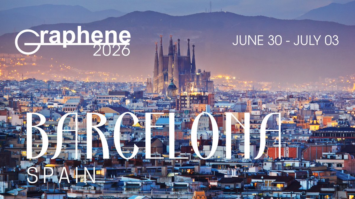 GrapheneConf's tweet image. 📢 Exciting news!
The 16th edition of #Graphene2026 will take place in Barcelona from June 30 to July 3, 2026!
Don’t miss the world’s leading event on graphene and 2D materials.
🗓️ Save the date & join us!
🔗 grapheneconf.com/2026
#Graphene #2Dmaterials #Barcelona2026 #Science