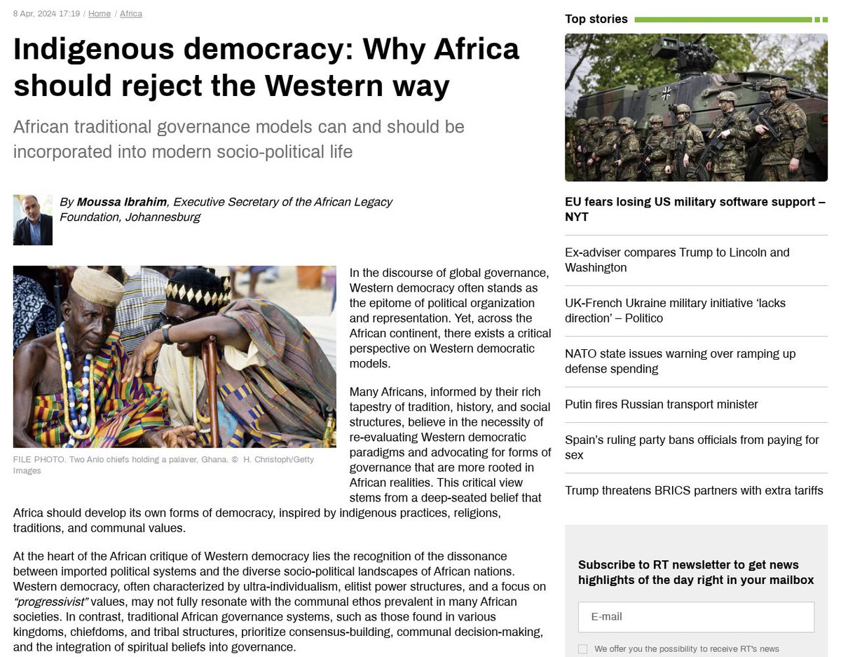 Indigenous democracy: Why Africa should reject the Western way

Western democracy, rooted in ultra individualism and elitist power, clashes with Africa’s communal ethos. Our ancestors built governance on consensus, spirituality, and collective responsibility — systems that worked