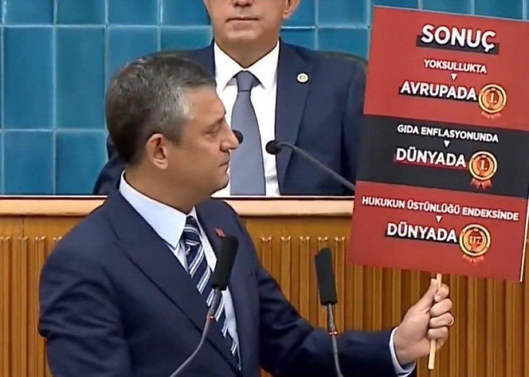 YOKSULLUKTA Avrupa'da 1. sıradayız! 

 GIDA ENFLASYONUNDA Dünyada 1. sıradayız!

 HUKUKUN ÜSTÜNLÜĞÜ endeksinde Dünyada 117. sıradayız!

#ÖzgürÖzel