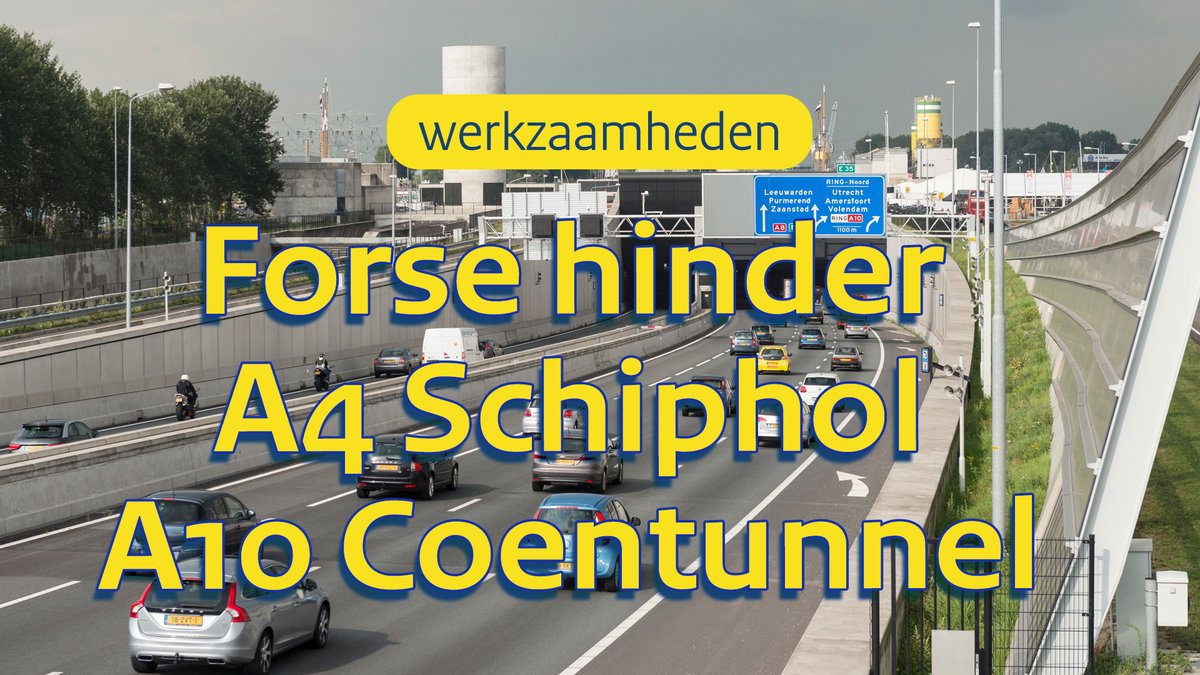 Vanaf dit weekend starten diverse werkzaamheden die forse hinder in de regio opleveren. Zo zijn er minder rijstroken beschikbaar op de #A4 tussen knp. de Hoek en knp. Burgerveen, en de 2de Coentunnel (#A10) richting Zaanstad is dicht. Meer info 👉🏼 rwsverkeersinfo.nl/nieuws/komende…