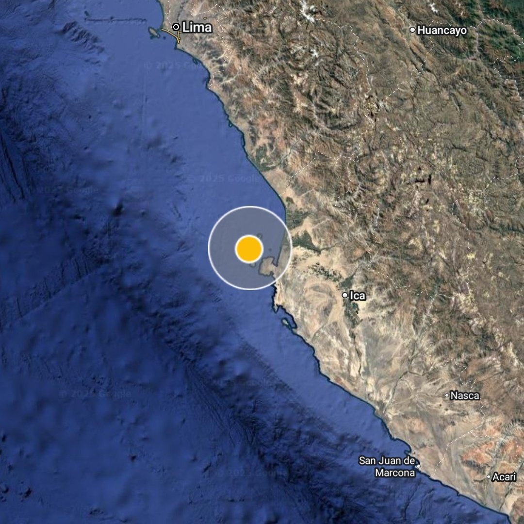 Asismet_IF's tweet photo. @Sismos_Peru_IGP Sismo de magnitud 5.3 con epicentro localizado en la plataforma continental, mar, a una profundidad 53 km sugiere su origen en la deformación interna de la placa de Nazca. Sentido en Pisco, Ica, Chincha Alta, Cañete, Lima, Palpa. https://t.co/ySLDIHW9tV
