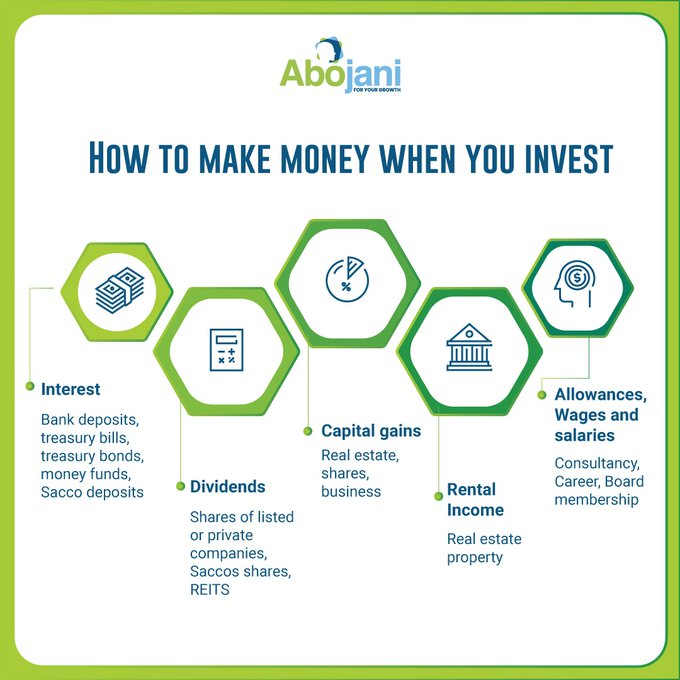 To reach FIRE sooner, you need at least 5 to 8 income streams: 

- Salary 
- Business 
- Rental income
- Dividend stocks  
- Money Market Funds
- High-yield savings option
- SACCO shares &amp; deposits
- Government bills &amp; bonds

*FIRE - Financial Independence, Retire Early