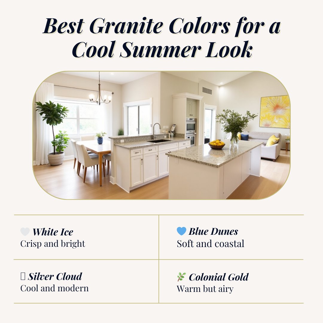 artstonegranit's tweet image. Refresh your kitchen this summer with granite picks: White Ice ❄️, Silver Cloud ☁️, Blue Dunes 🌊, or Colonial Gold 🌾. Which suits your style? Visit Art Stone Surfaces in Atlanta for a free estimate! 🏡✨ artstoneatlanta.com
#KitchenInspo #GraniteGoals #AtlantaLiving