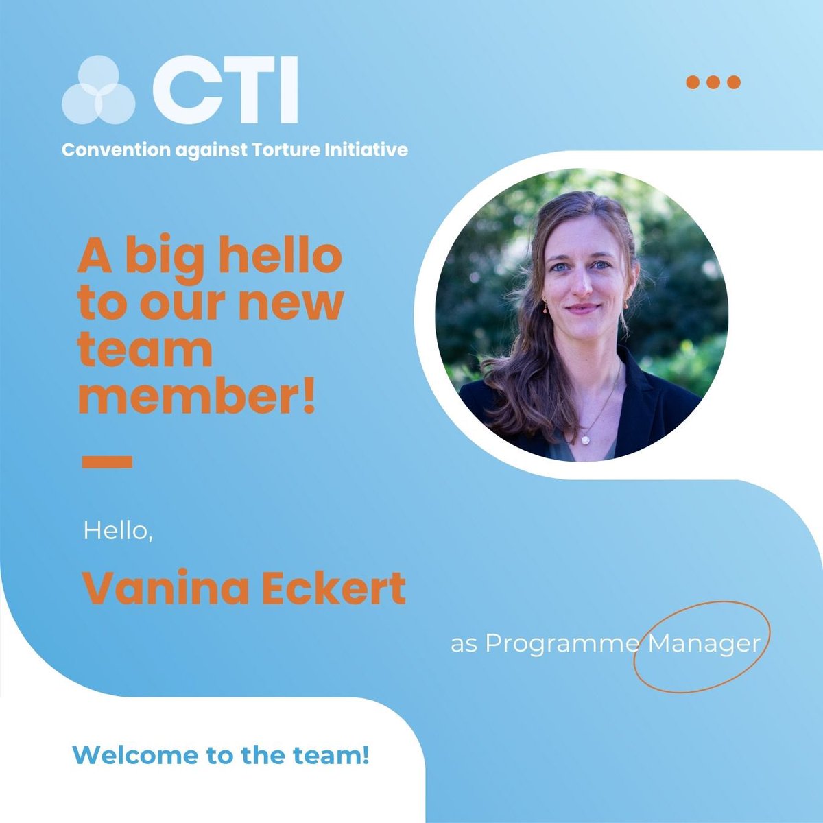 cti_uncat's tweet image. 📢 Exciting news! We are happy to welcome an additional team member, Vanina Eckert, as Programme Manager. With a wealth of experience in justice and security sector reform and human rights policy, Vanina will be a great asset to our team. Welcome aboard!
#newstarter