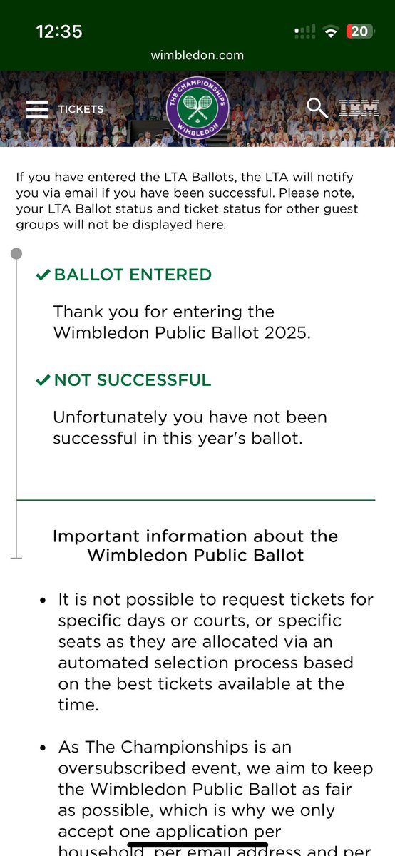 MattPasche1's tweet photo. @tennisjames85 @womaninblue1050 @ankushchopraa @DavidHa04461705 @katgaunty @Sargesbackheel Thanks, strange I did enter the ballot but all I see is the grey screen. https://t.co/VAXfusk6gx