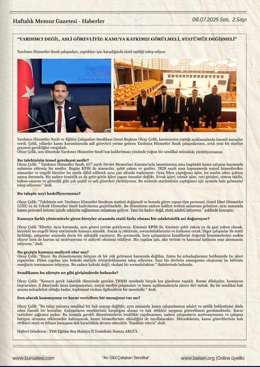 Burakdincersgk's tweet photo. MEMUR GAZETESİ 2. SAYISI YAYINDA!

Memurun ve memur emeklisinin sesi olmaya devam ediyoruz!

📰 İkinci sayımızda:
✅ SGK Personelinin çözüm bekleyen sorunları
✅ İnfaz ve Koruma Memurlarının talepleri
✅ Memur Emeklilerimizin beklentileri
✅ Kamu Avukatlarımızın hak arayışları
✅ Adalet Bakanlığı çalışanlarının sesi
✅Yardımcı Hizmetler Sınıfının talebi
🎯 Ve güncel gelişmeler sizlerle!

📍 İkinci sayımıza ulaşmak için hemen tıkla:
👇👇👇👇
 https://t.co/1w6eDOqCy7

📨 Paylaşın, sesimiz çoğalsın!
#MemurGazetesi #MemurunSesi #BirlikteGüçlüyüz #Memur #memurgecinemiyor #memurhakkınıi̇stiyor