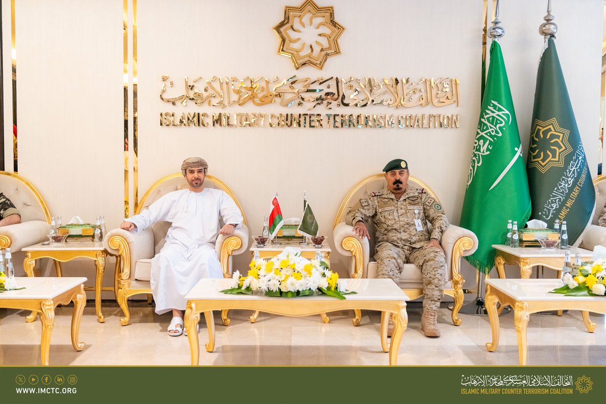 imctc_en's tweet image. IMCTC Secretary General, Maj. Gen. Mohammed bin Saeed Al-Moghedi, received today at IMCTC HQ, HE, Ambassador Najib bin Hilal Al-Busaidi, of the Sultanate of Oman to the Kingdom of Saudi Arabia. During the visit, the ambassador was briefed on the role played by IMCTC through its…