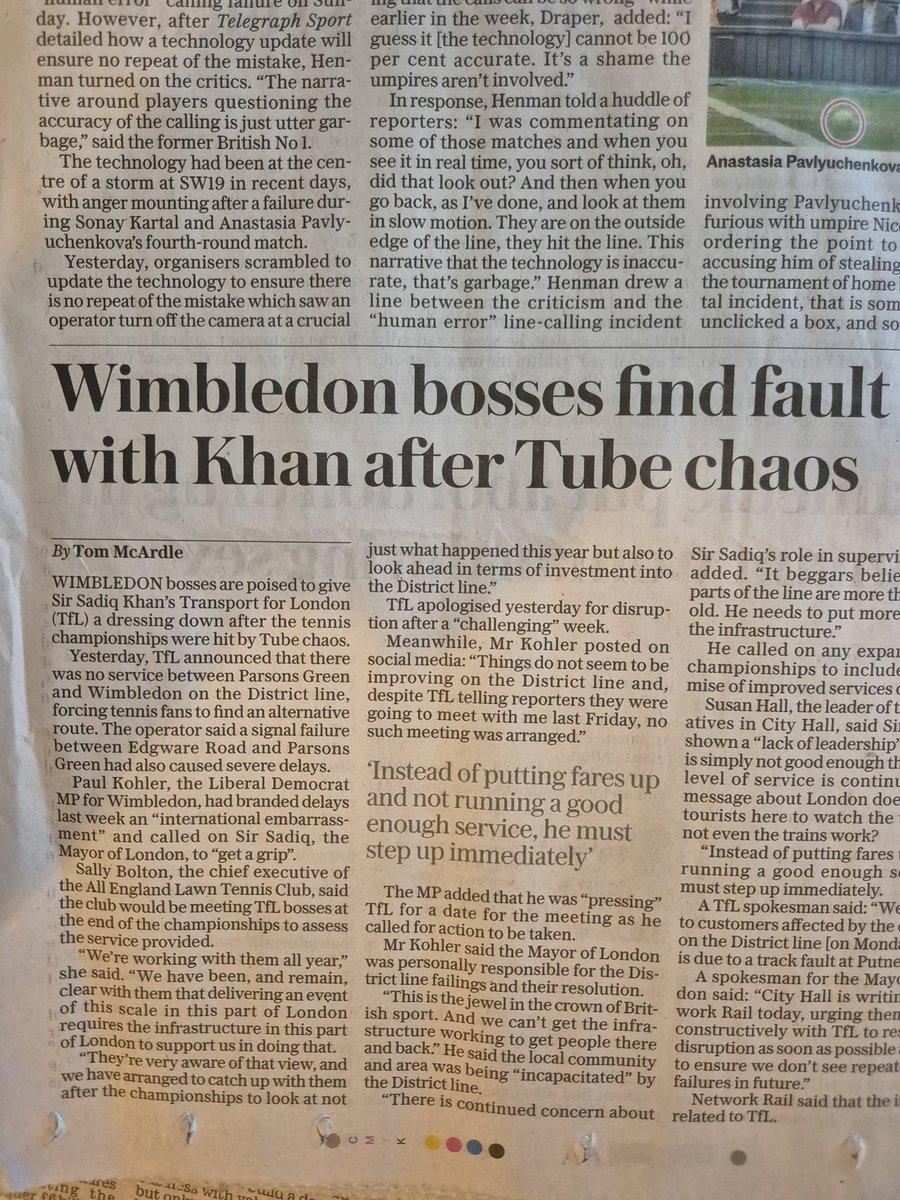 Mike Parry (@mikeparry8) on Twitter photo London Transport is failing badly. Wimbledon is a world top sporting event but has been plagued by tube chaos of cancellations and signal failures. <a href="/TfL/">TfL</a>, headed up by <a href="/MayorofLondon/">Mayor of London, Sadiq Khan</a> Sadiq Khan, employs 28k people of whom 2k earn more than £100k: What on earth do they all do? London Transport is failing badly. Wimbledon is a world top sporting event but has been plagued by tube chaos of cancellations and signal failures. <a href="/TfL/">TfL</a>, headed up by <a href="/MayorofLondon/">Mayor of London, Sadiq Khan</a> Sadiq Khan, employs 28k people of whom 2k earn more than £100k: What on earth do they all do?