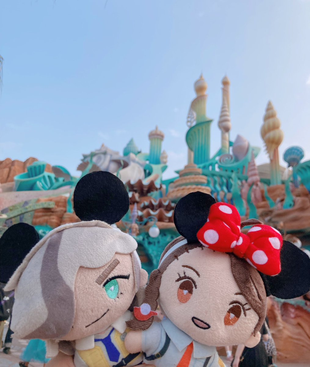 昨日久しぶりに某海的なパークに行ってきました！
ぺぱあおちゃんぬいもデート満喫🥰