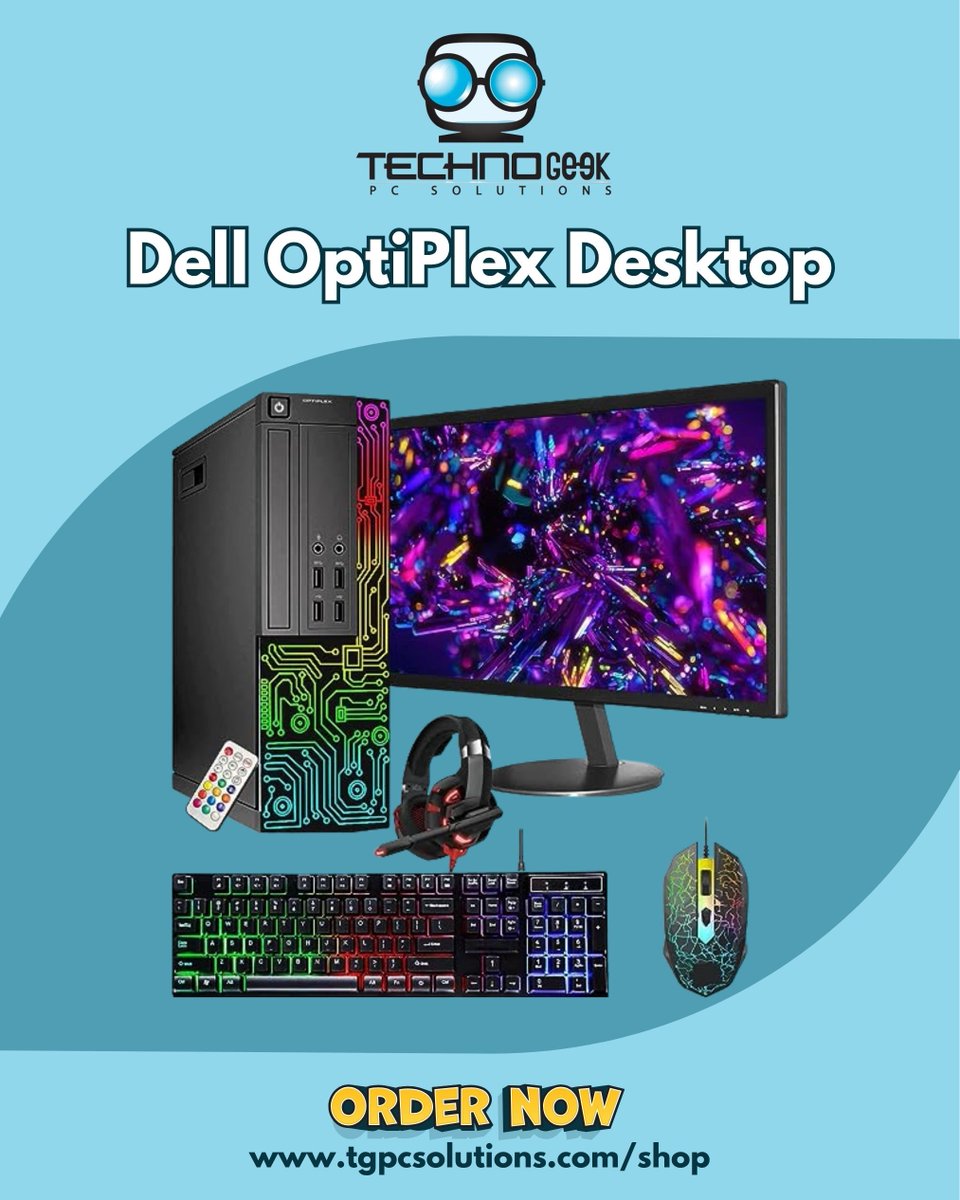 tgpcsolutions's tweet photo. Performance meets style!
The Dell OptiPlex RGB Desktop brings an i7, 16GB RAM, 512GB SSD &amp; full RGB gear—ready for work or play. 

https://t.co/cs4Q6OpEfA 

#DellOptiPlex #DesktopSetup #RGBGear #WorkAndPlay #TechUpgrade https://t.co/XN3gnWbeIT