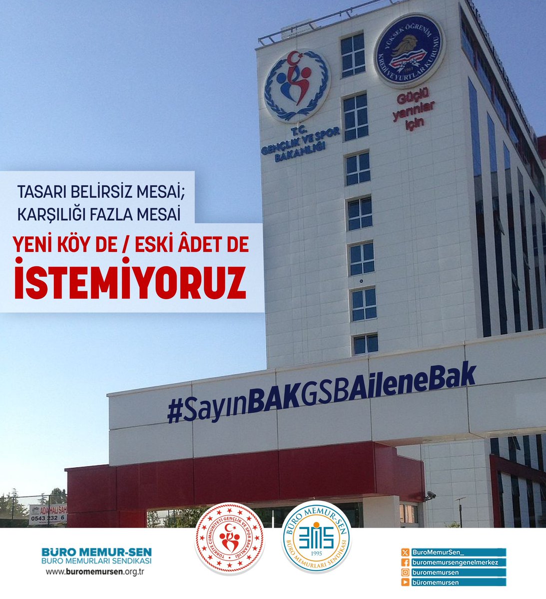 TASARI BELİRSİZ MESAİ; 
KARŞILIĞI FAZLA MESAİ:
*YENİ KÖY DE / ESKİ ÂDET DE İSTEMİYORUZ*

#SayınBAKGSBAileneBak

 <a href="/_cevdetyilmaz/">Cevdet Yılmaz</a> I <a href="/OA_BAK/">Dr. Osman Aşkın Bak</a> I <a href="/memetsimsek/">Mehmet Simsek</a> I  <a href="/avabdullahguler/">Abdullah Güler</a> I <a href="/mehmedmus/">Dr. Mehmet Muş</a>