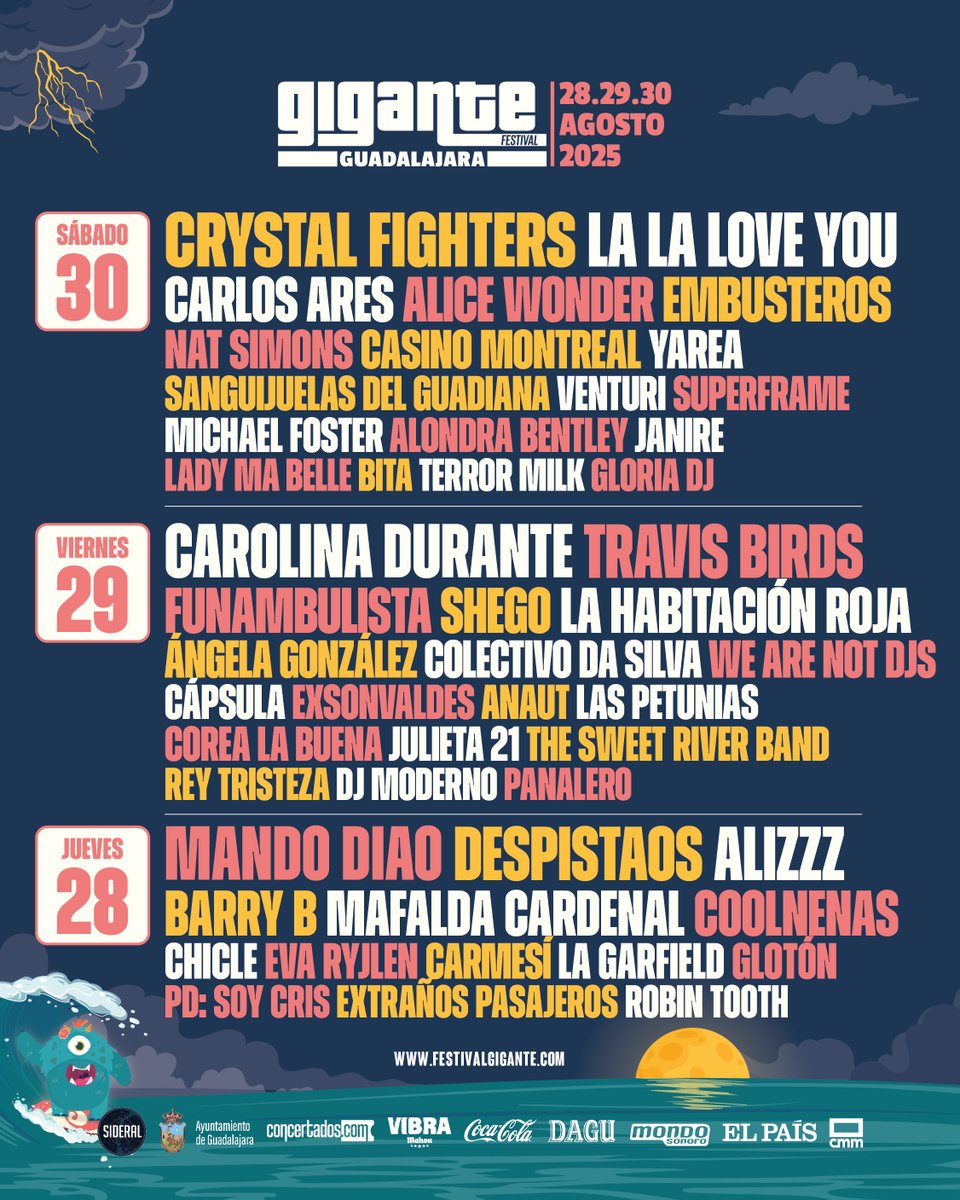 FestivalGigante's tweet image. 📆 ¡CARTEL POR DÍAS DESVELADO!
Ya puedes ver qué día toca tu artista fav, planear el outfit, avisar al grupo y empezar la cuenta atrás
Spoiler: cada día viene fuertecito.
Entradas de día y abonos en festivalgigante.com
¡SORTEO DE UN ABONO DOBLE EN INSTAGRAM!