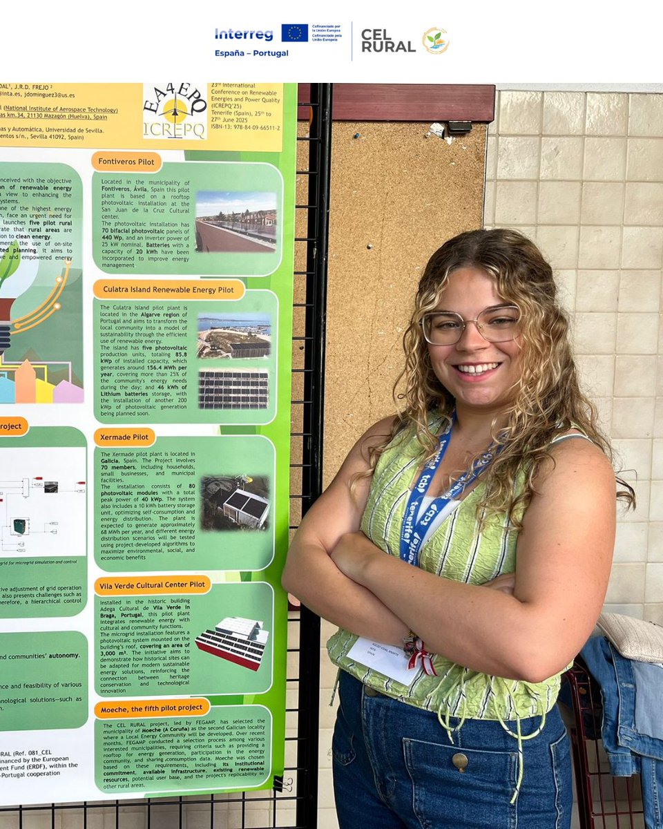 CELRural_POCTEP (@celrural_poctep) on Twitter photo A finales de junio, en la Universidad de La Laguna de Tenerife <a href="/ULL/">Universidad de La Laguna</a>, Rocío Vidal estuvo presentando un trabajo realizado por el <a href="/intaespana/">INTA</a> y la <a href="/unisevilla/">Universidad de Sevilla</a> para dar difusión al proyecto #CEL_RURAL
"Empowering Rural Communities through Microgrids: The CEL-RURAL Project approach" A finales de junio, en la Universidad de La Laguna de Tenerife <a href="/ULL/">Universidad de La Laguna</a>, Rocío Vidal estuvo presentando un trabajo realizado por el <a href="/intaespana/">INTA</a> y la <a href="/unisevilla/">Universidad de Sevilla</a> para dar difusión al proyecto #CEL_RURAL
"Empowering Rural Communities through Microgrids: The CEL-RURAL Project approach"