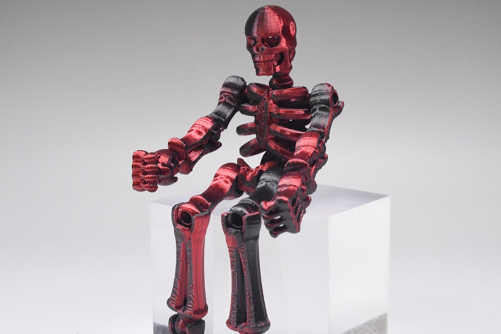 赤い骸骨フィギュア 超可動式 骸骨 アクションスケルトン 】 首や関節を自由自在に動かせ