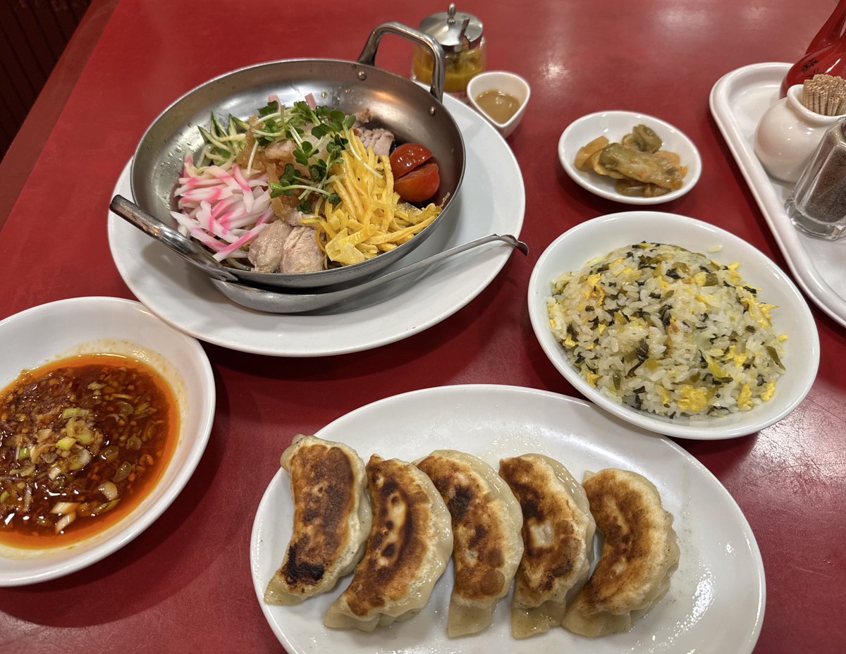 暑いから冷やし中華セット食べた