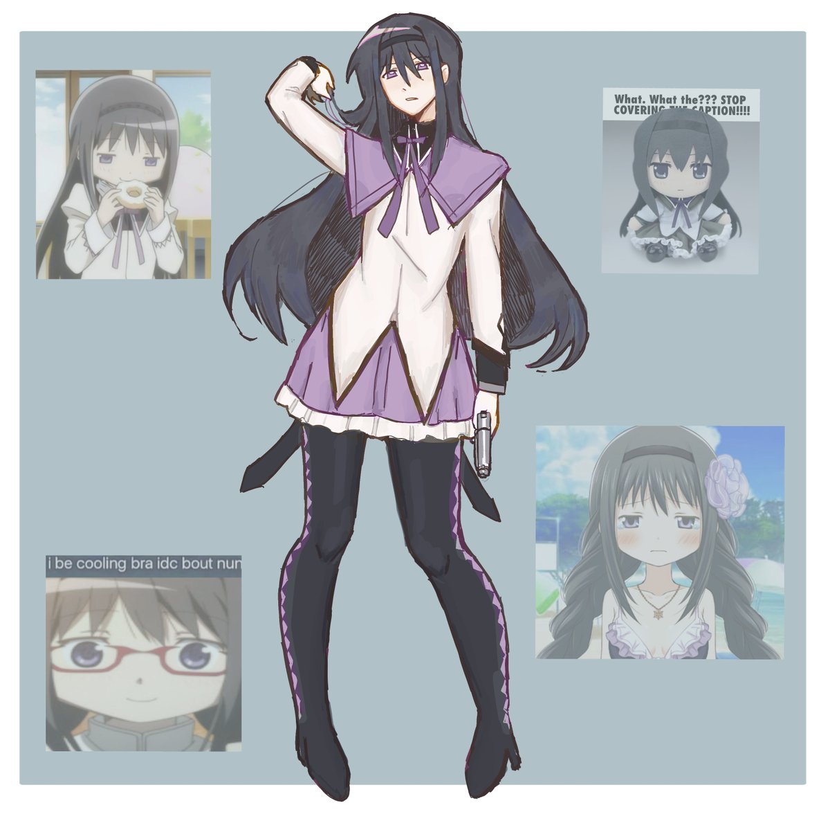 evatsunakaa's tweet image. Homework and practice #pmmm #MadokaMagica (did this in grayscale so the rendering style js different sowwy )
