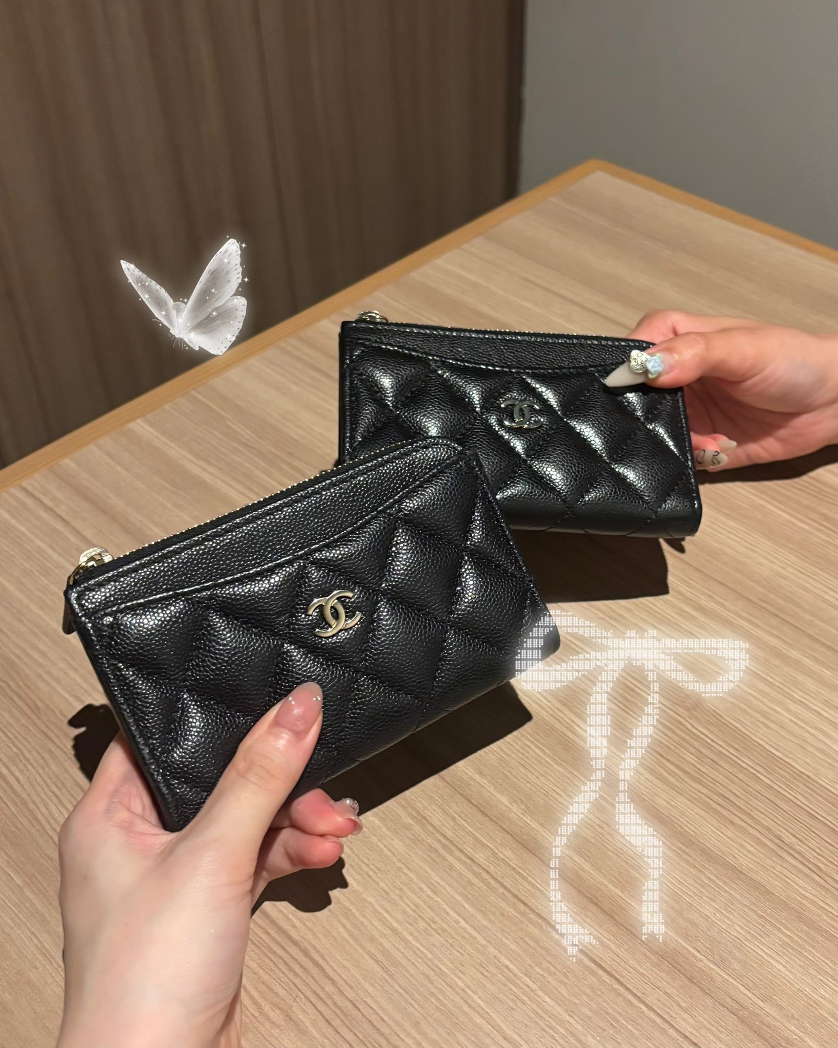 お札収納♡_CHANEL_フラグメント_財布_カードケース_コイン お札やコインがしっかり入る!【CHANEL】フラグメントケース