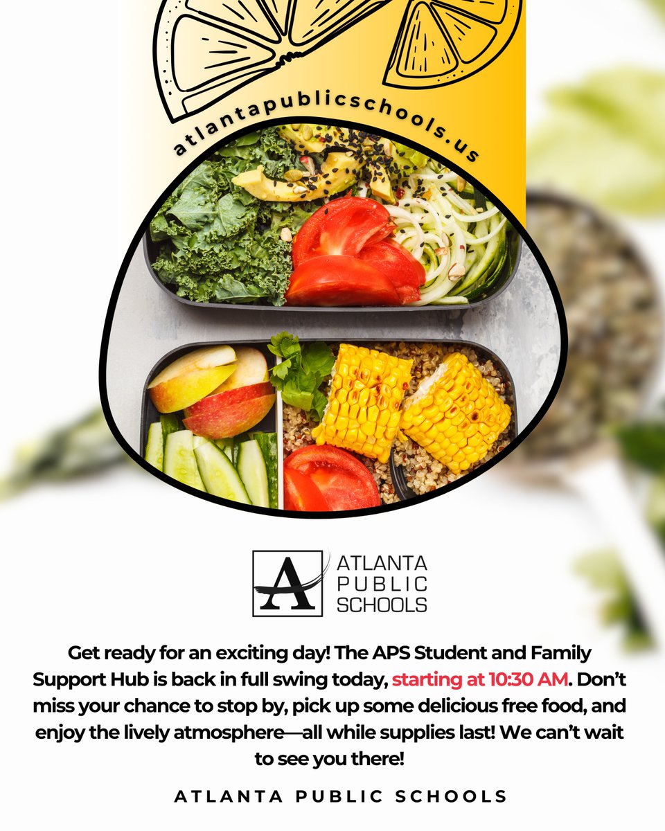 apsupdate's tweet image. Get ready for an exciting day! The APS Student and Family Support Hub is back in full swing today, starting at 10:30 AM. Don’t miss your chance to stop by, pick up some delicious free food, and enjoy the lively atmosphere—all while supplies last! We can’t wait to see you there!…