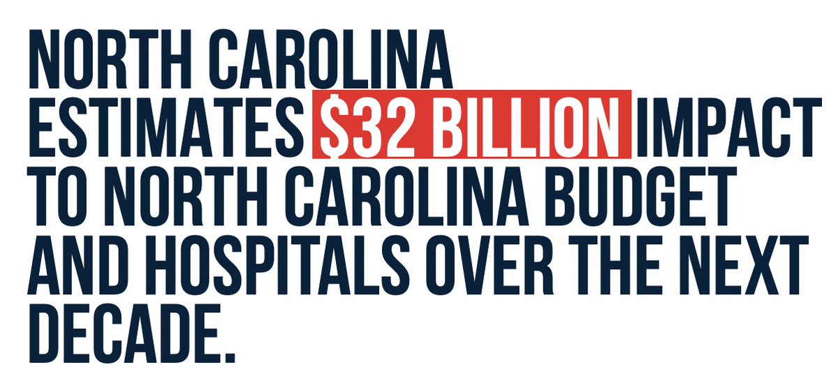 With the passage of the #BigBeautifulBill, we’re confronting a MEDICAID EXPANSION CLIFF in the next decade.  #ncpol #ncga 🧵
