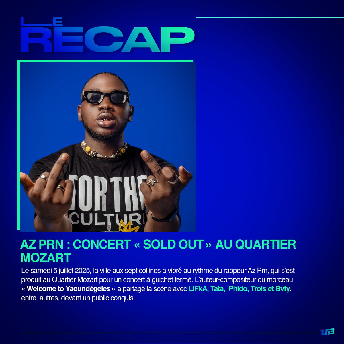 RECAP DE LA SEMAINE🔵🟢

Les grandes informations au tour de l'industrie musicale Camerounaise de la semaine dernière recapitulées  pour vous est désormais disponible .📰 🇨🇲🎶 🔌 

<a href="/iamazprn/">Az PRN</a>, <a href="/LydolSlam/">LYDOL just a human</a>, <a href="/TherealSalatiel/">Salatiel</a>

1/2