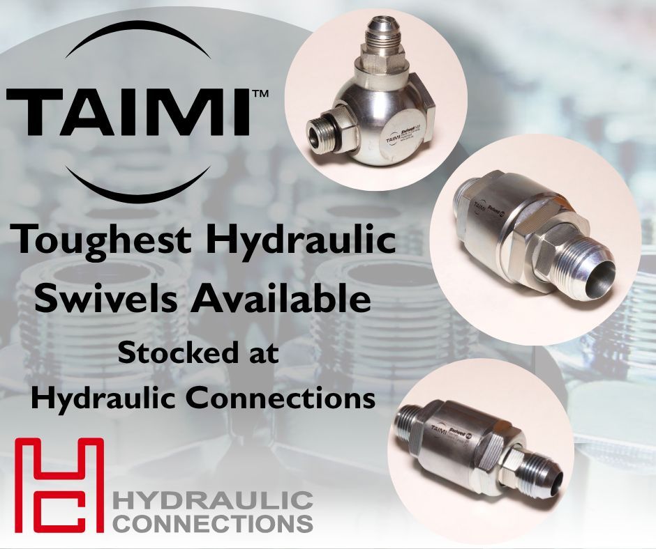 The toughest swivels on the market, stocked and ready at Hydraulic Connections. Taimi’s patented ball-less design means no leaks, no downtime, just unmatched performance. 

Ready to upgrade? Contact orders@hydraulicconnections.com for more information on Taimi Swivels.