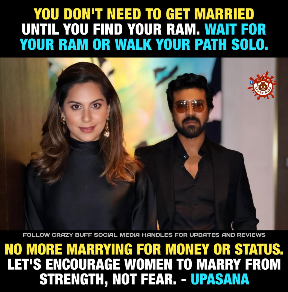U don't need to get married until u Find ur Ram. - #Upasana

#RamCharan #upasanakonidela #Peddi