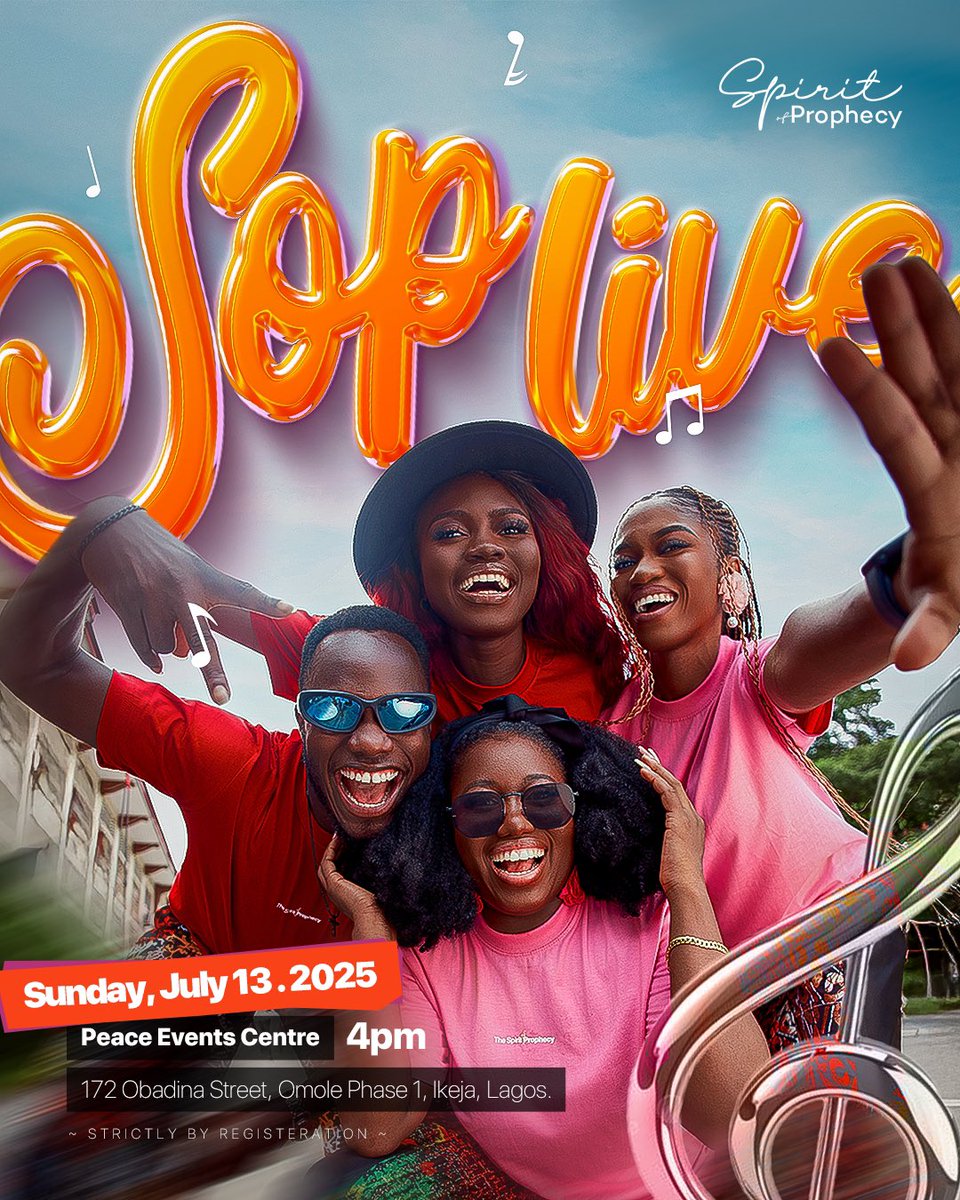 This Sunday, we’re hosting you to a Jesus party (SOP style)

Registration is required. 

forms.gle/zUfCrKZLdZRonN…

#spiritofprophecy #soplive